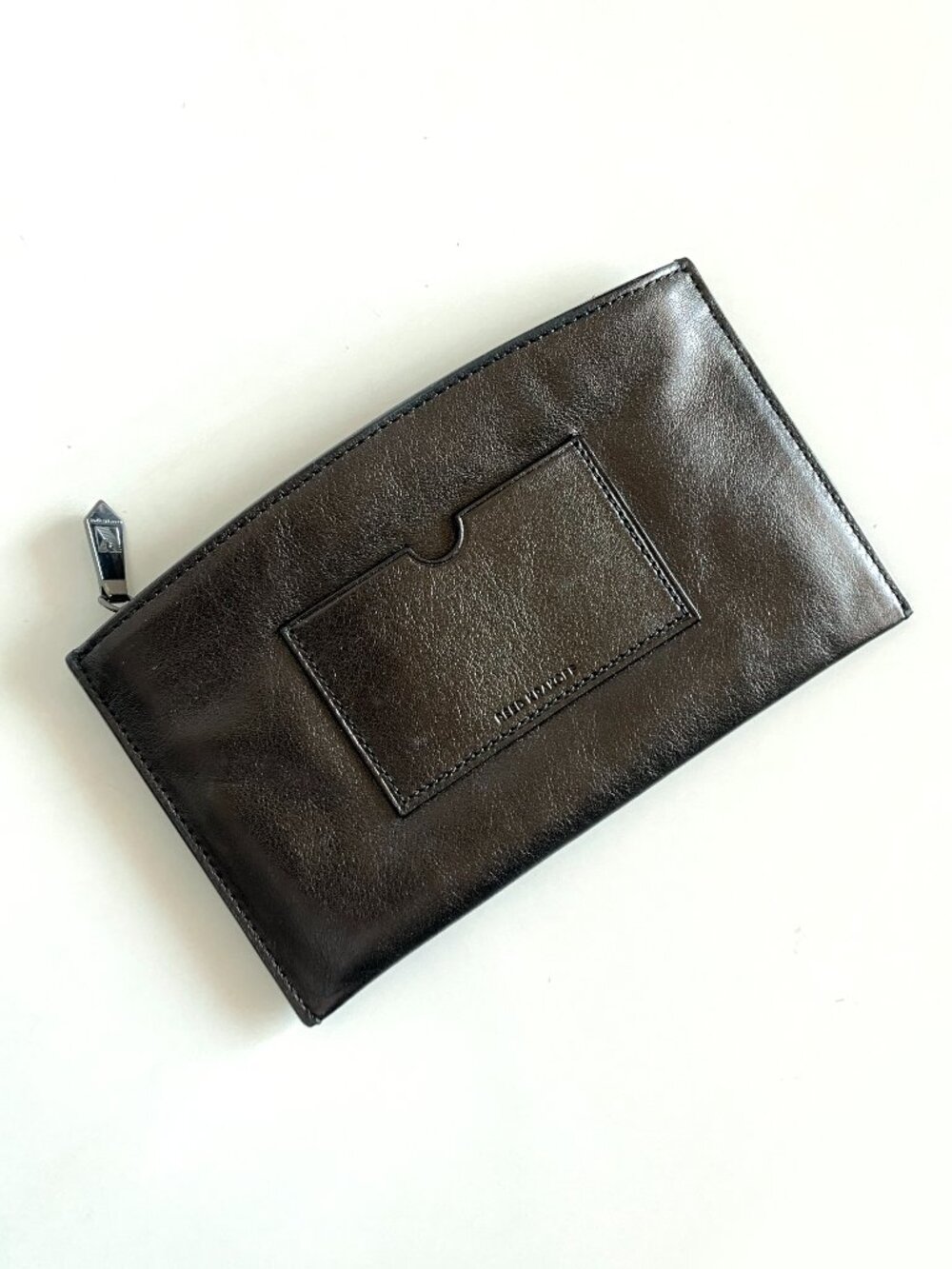 Reed Krakoff Black Leather Pouch Bag Clutch Zip Around Slim